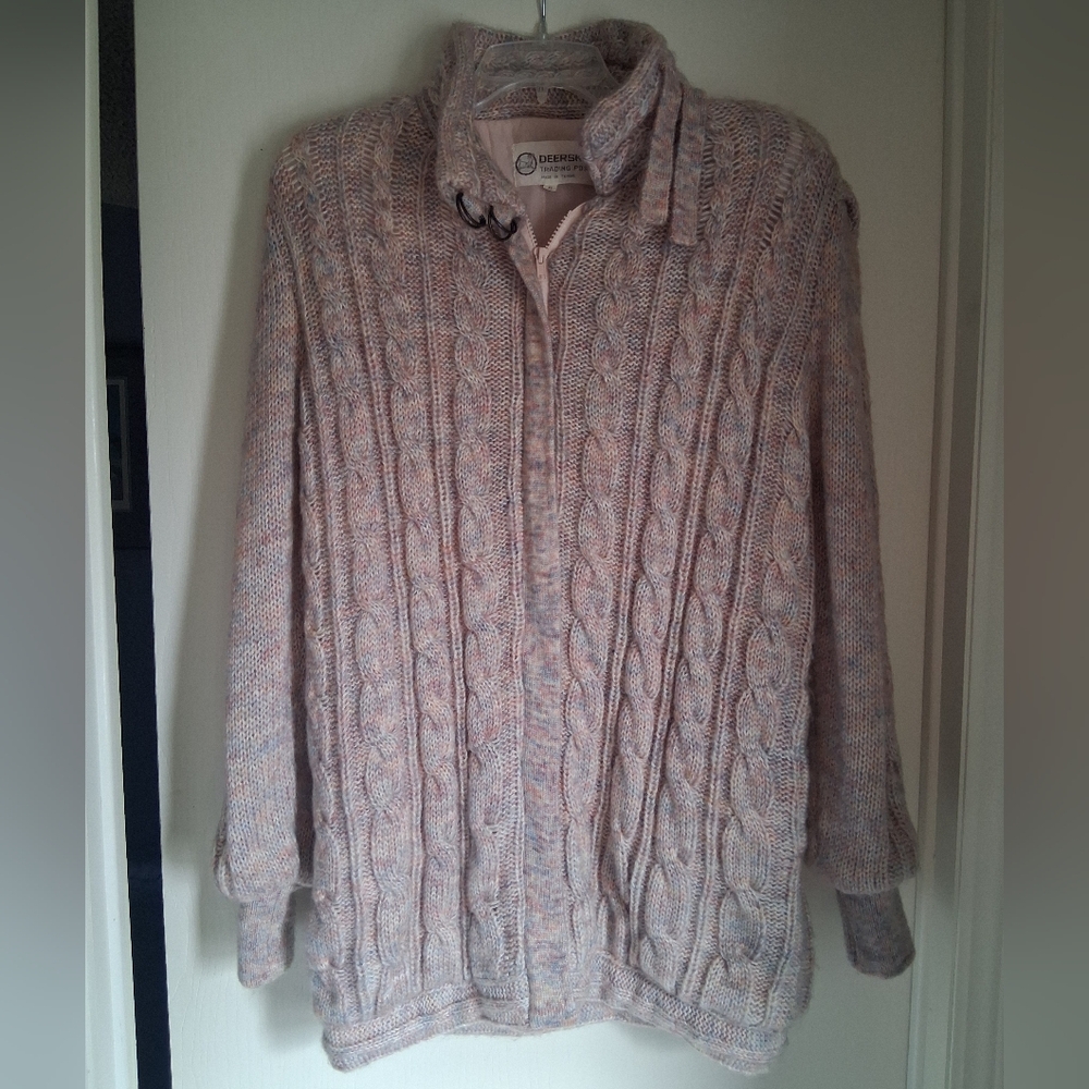 Vintage: Deerskin Trading Post- Cable Knit Sweatet Jacket. Womens Size S.